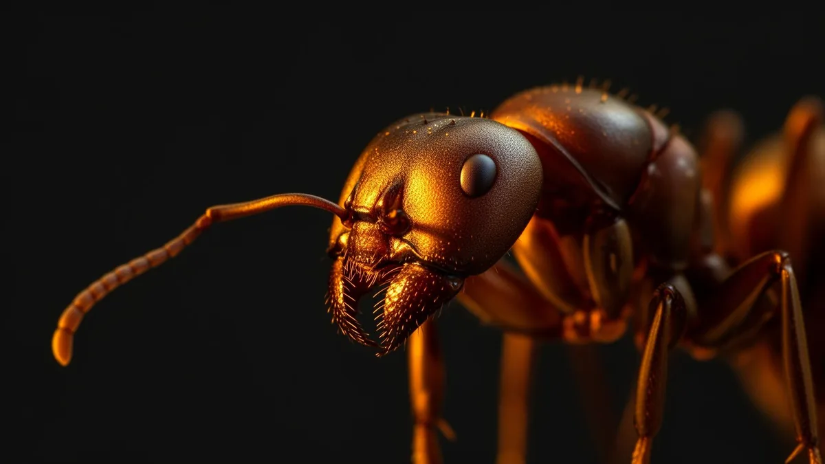 Macro portrait of a queen ant